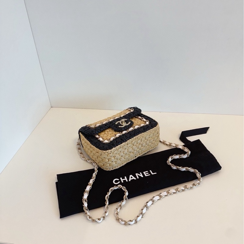 【閒置🆕】Chanel  24C 芯片拉菲草編方胖子 斜挎包-4
