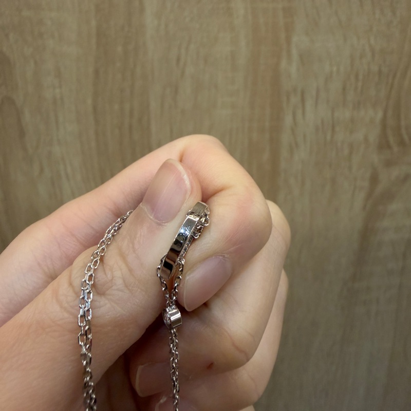 Cartier 750白K金2點鑽Love手鍊B6038100-3