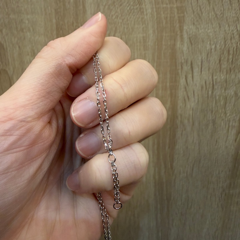 Cartier 750白K金2點鑽Love手鍊B6038100-5