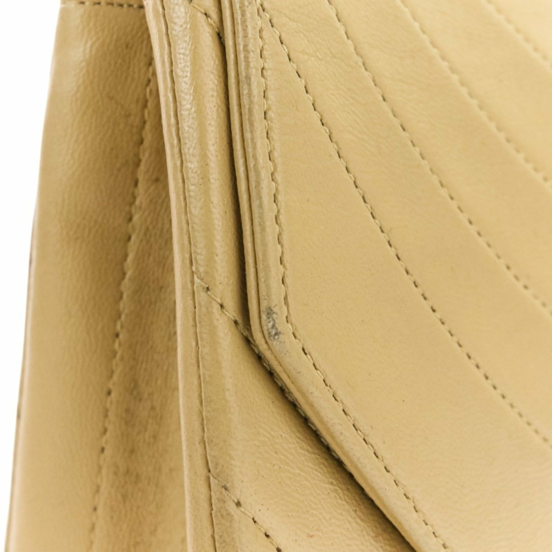 香奈兒半月形 Coco 標誌旋轉鎖扣鏈條手提包/單肩包，米色，女士-12