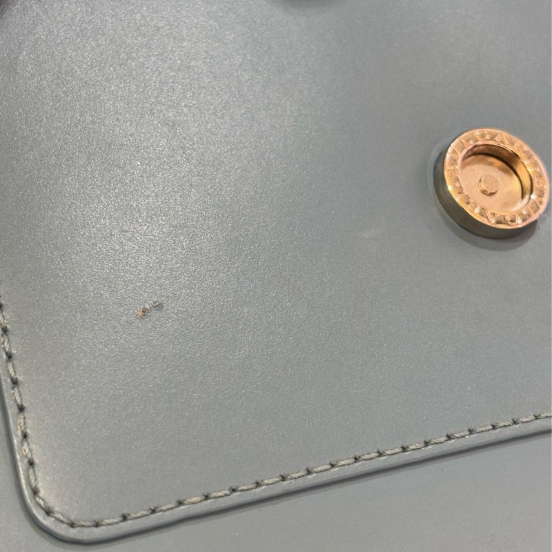 BVLGARI藍/粉橘長型蛇頭鍊帶斜背-12