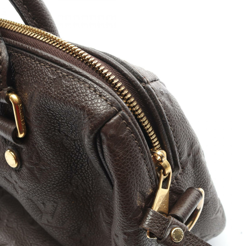 路易威登 Speedy Bandouliere 25 Monogram Emplant Terre 手提包 M40761 皮革 棕色 二手 女士-8