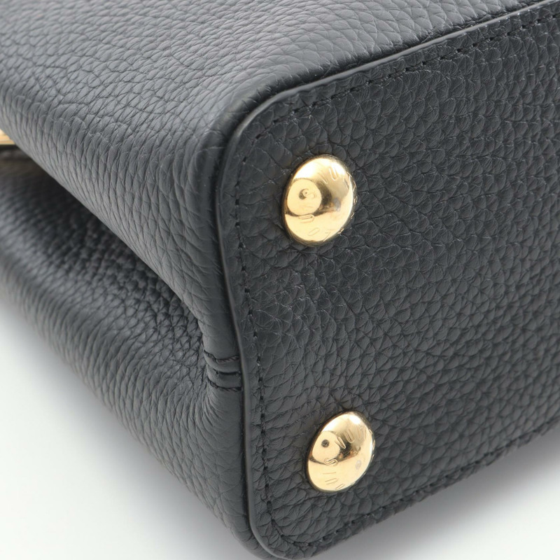 路易威登 Capucine BB 鏈斜背包 M59653 Taurillon Noir 二手-4