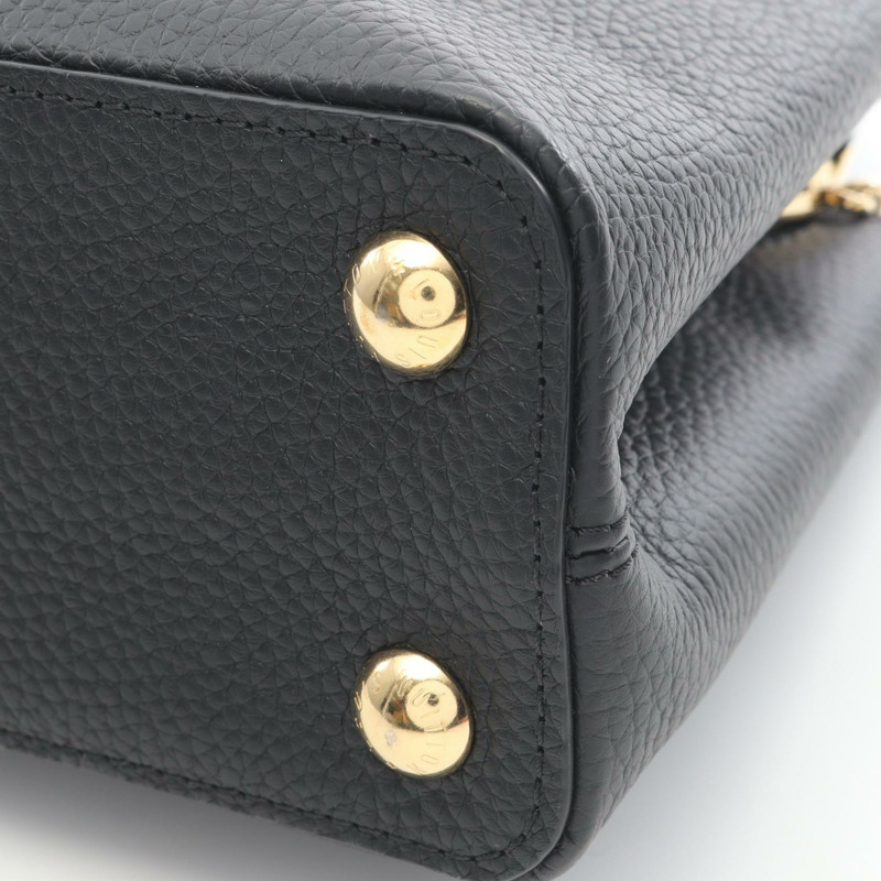 路易威登 Capucine BB 鏈斜背包 M59653 Taurillon Noir 二手-5