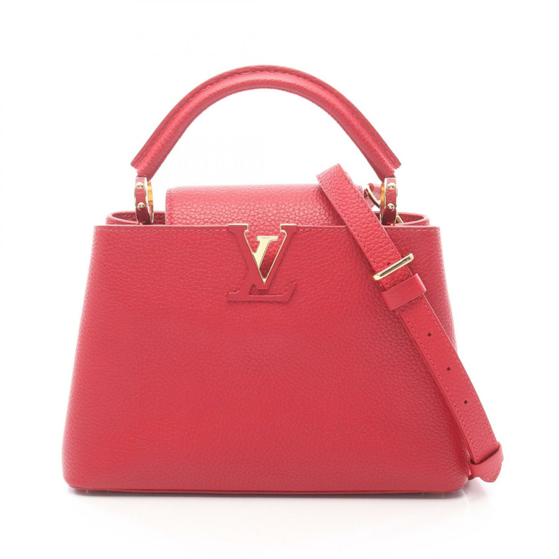 路易威登 Capucines BB 斜背包 M52689 Taurillon 皮革 紅色 二手-0