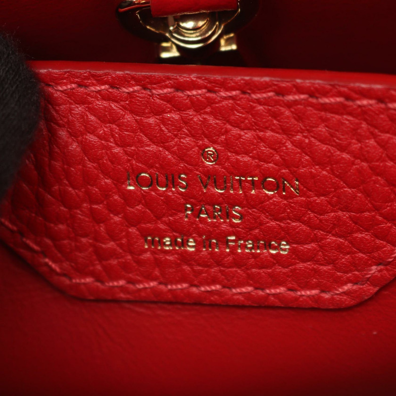 路易威登 Capucines BB 斜背包 M52689 Taurillon 皮革 紅色 二手-3