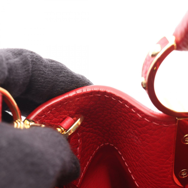 路易威登 Capucines BB 斜背包 M52689 Taurillon 皮革 紅色 二手-5