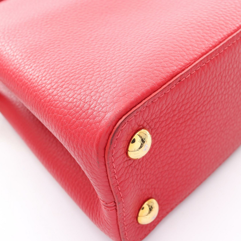 路易威登 Capucines BB 斜背包 M52689 Taurillon 皮革 紅色 二手-9