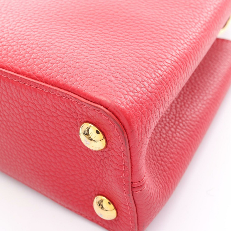 路易威登 Capucines BB 斜背包 M52689 Taurillon 皮革 紅色 二手-11