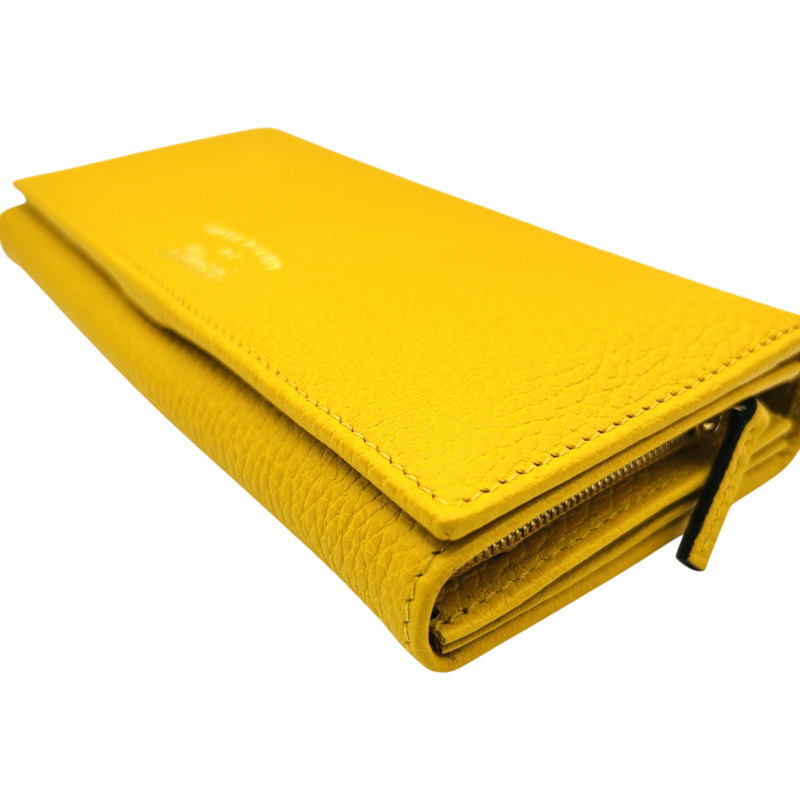 黃色 牛皮 Long wallet 壓扣長夾【GUCCI 古馳】 354498-3