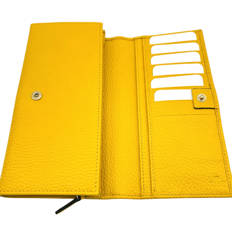 黃色 牛皮 Long wallet 壓扣長夾【GUCCI 古馳】 354498-4