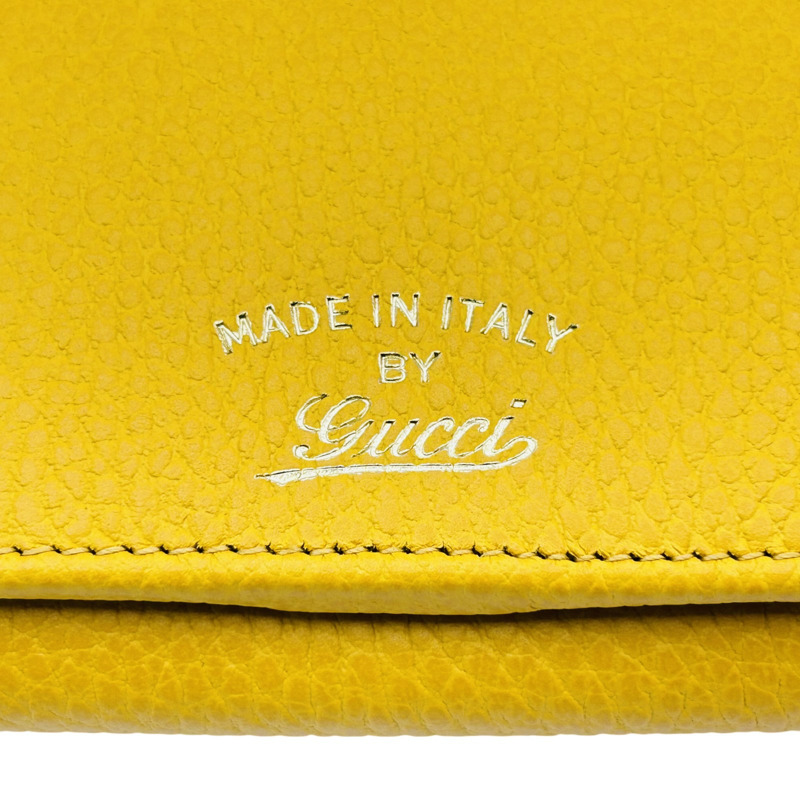 黃色 牛皮 Long wallet 壓扣長夾【GUCCI 古馳】 354498-9