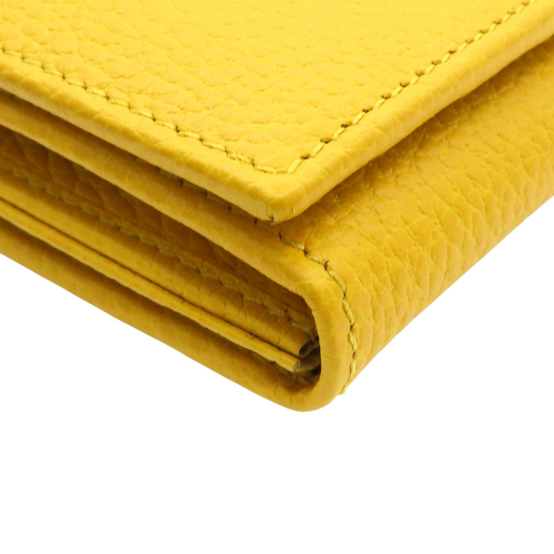 黃色 牛皮 Long wallet 壓扣長夾【GUCCI 古馳】 354498-12