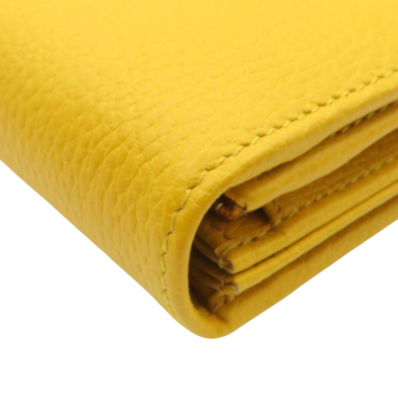 黃色 牛皮 Long wallet 壓扣長夾【GUCCI 古馳】 354498-13