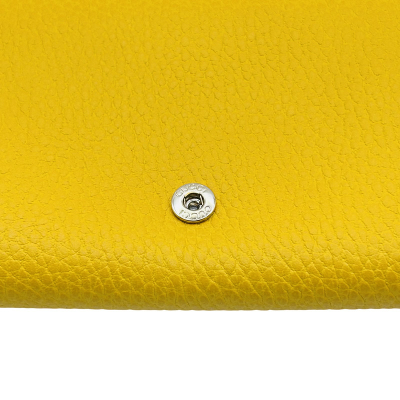 黃色 牛皮 Long wallet 壓扣長夾【GUCCI 古馳】 354498-17