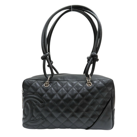 黑色牛皮 Cambon 肩背包 (無卡)【CHANEL 香奈兒】 A25171