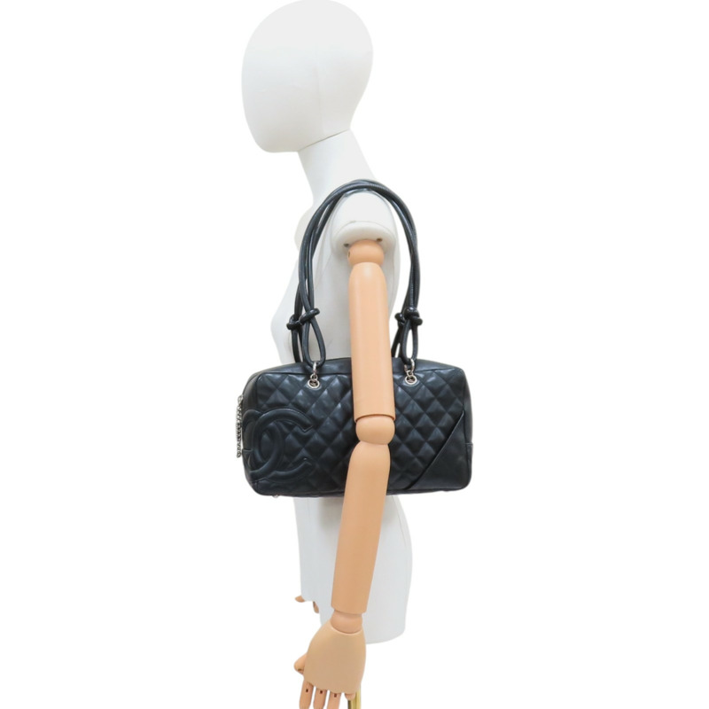 黑色牛皮 Cambon 肩背包 (無卡)【CHANEL 香奈兒】 A25171-10