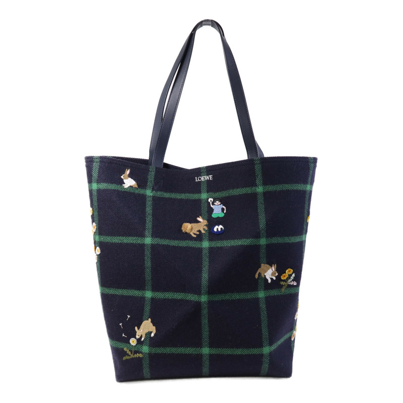 LOEWE 帆布Navy x Suna Fujita XL Puzzle Fold肩背袋-0