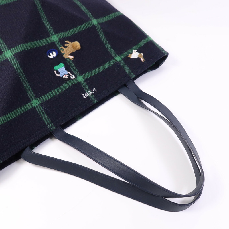 LOEWE 帆布Navy x Suna Fujita XL Puzzle Fold肩背袋-7