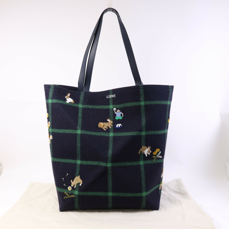 LOEWE 帆布Navy x Suna Fujita XL Puzzle Fold肩背袋-8