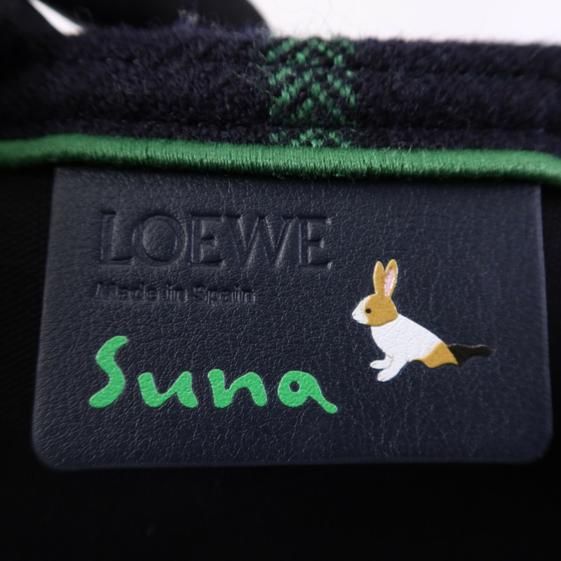 LOEWE 帆布Navy x Suna Fujita XL Puzzle Fold肩背袋-14