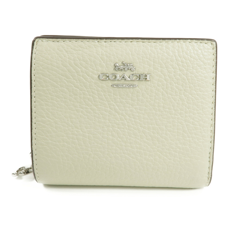 COACH 牛皮皮革Wallet銀扣錢包-0