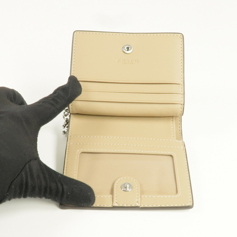 COACH 牛皮皮革Wallet銀扣錢包-5