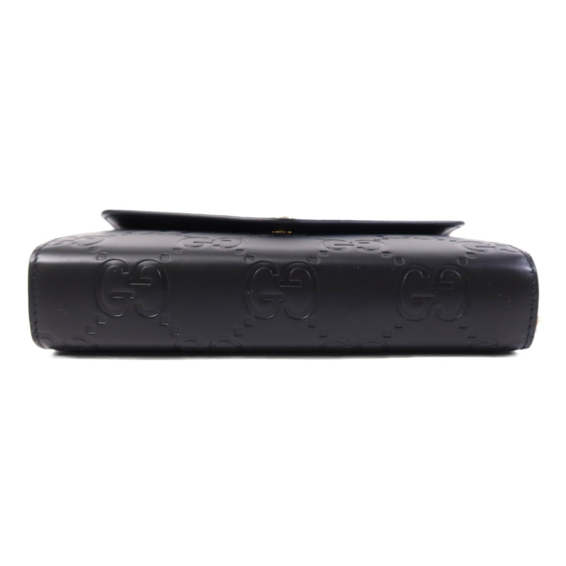 GUCCI 牛皮皮革GG Chain Wallet金扣鏈帶肩背袋-3