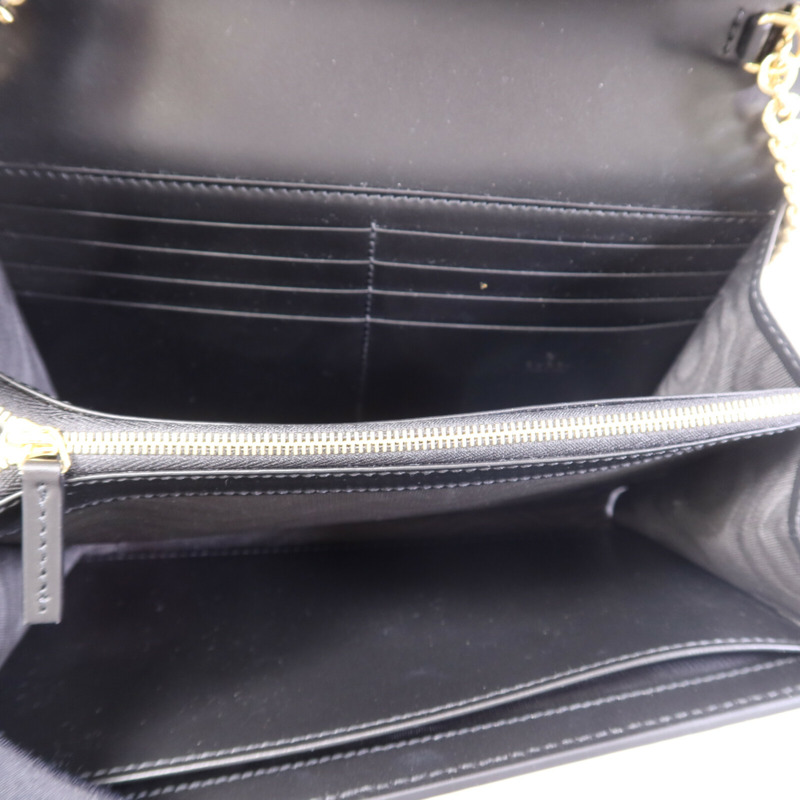 GUCCI 牛皮皮革GG Chain Wallet金扣鏈帶肩背袋-4