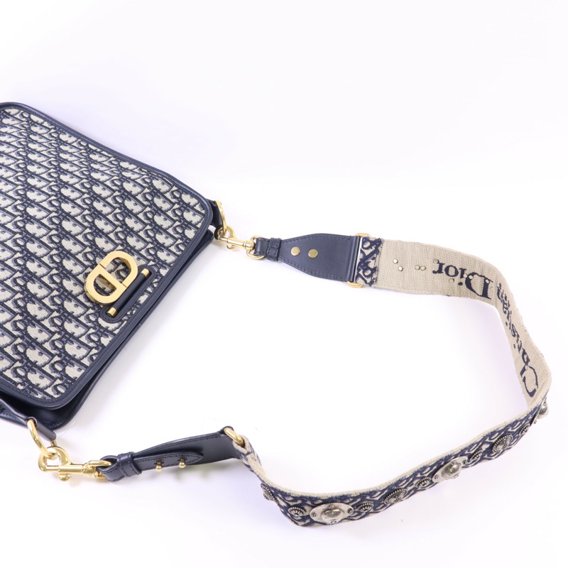Dior 帆布Shoulder Bag金扣肩背袋-4