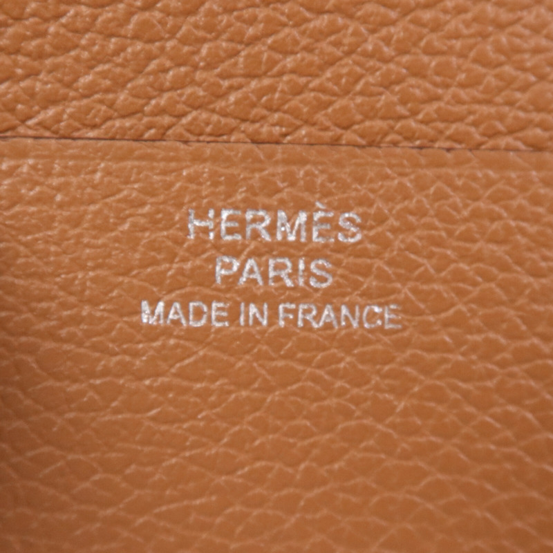 HERMES Evercolor皮革卡片套Gold-4