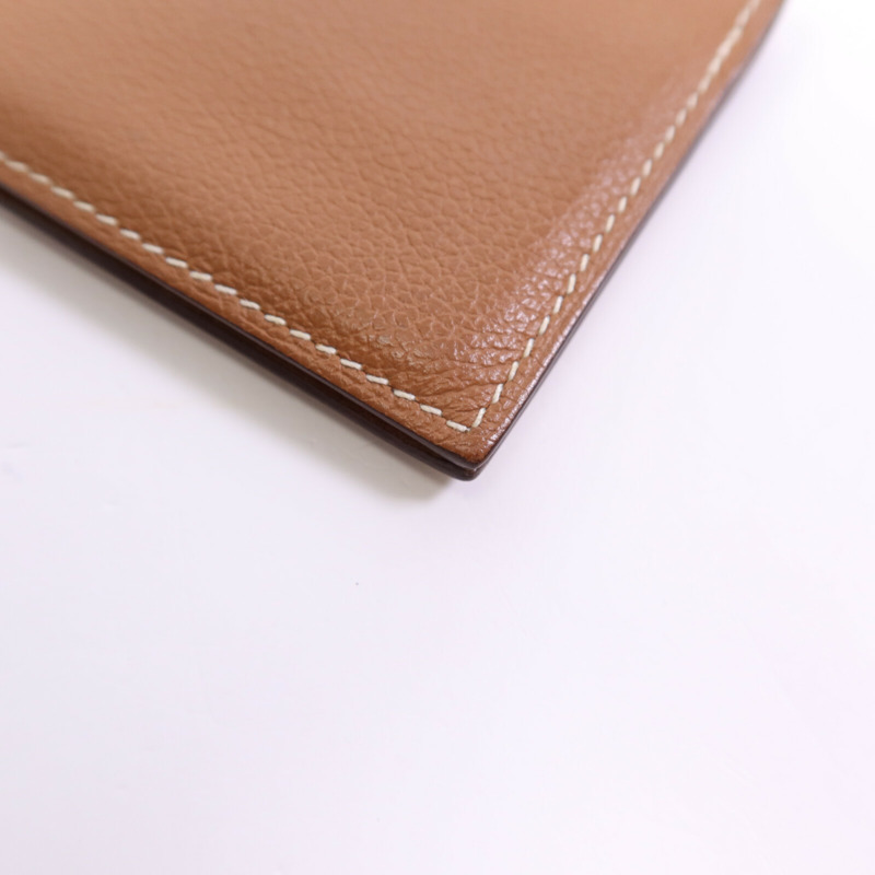 HERMES Evercolor皮革卡片套Gold-7