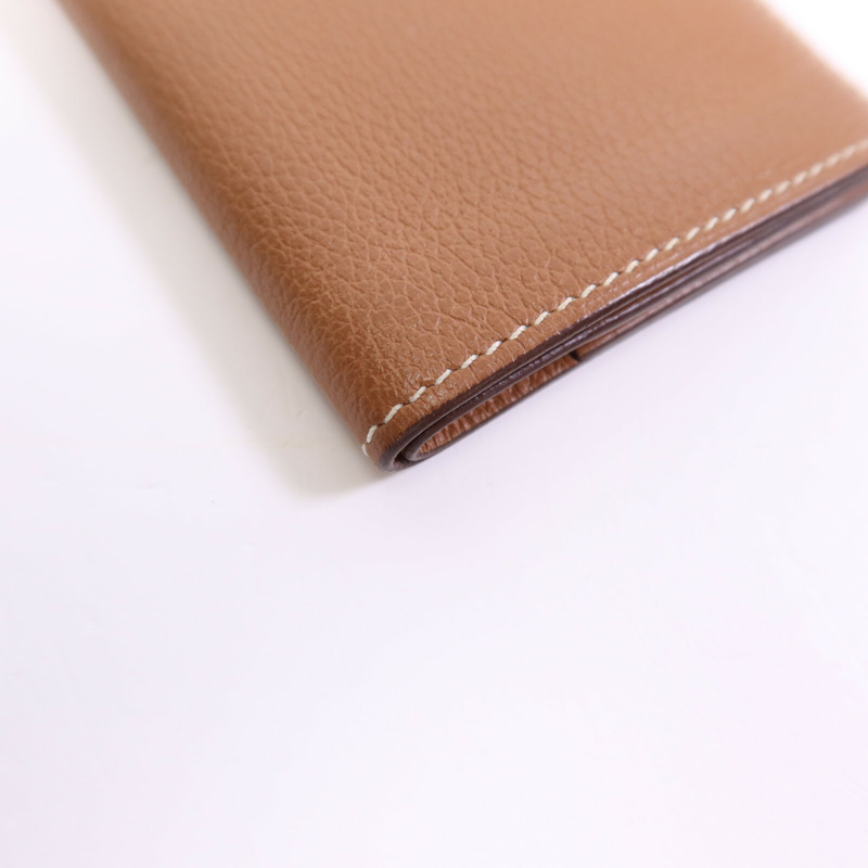 HERMES Evercolor皮革卡片套Gold-10