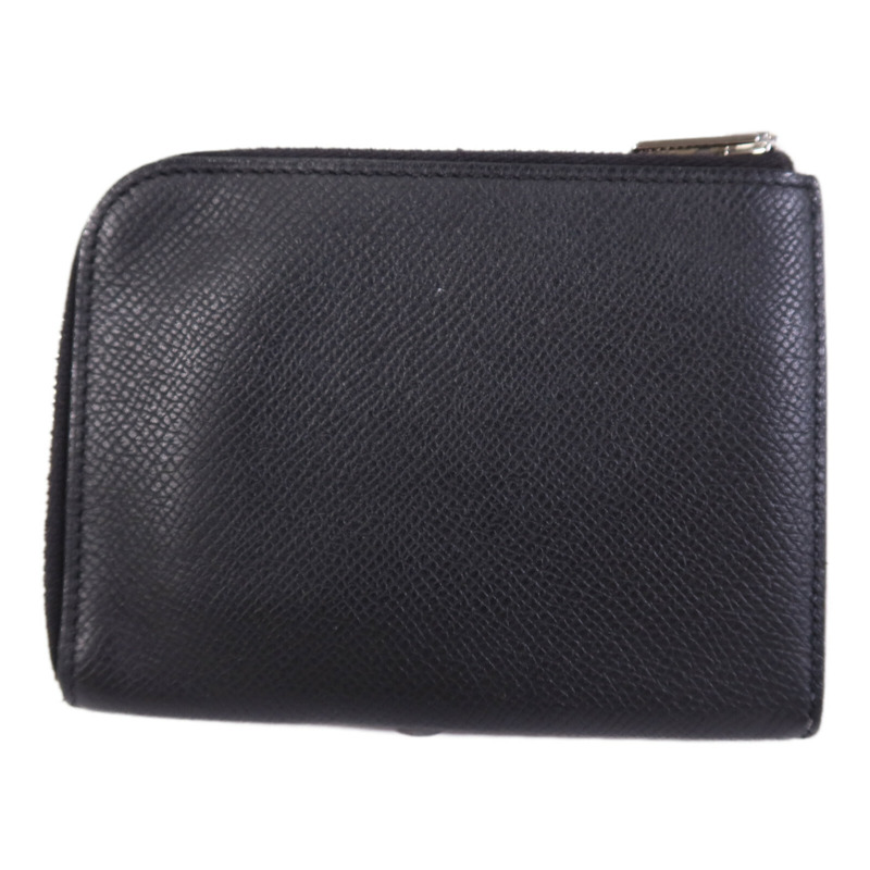 HERMES Epsom皮革Wallet銀扣錢包Noir-1