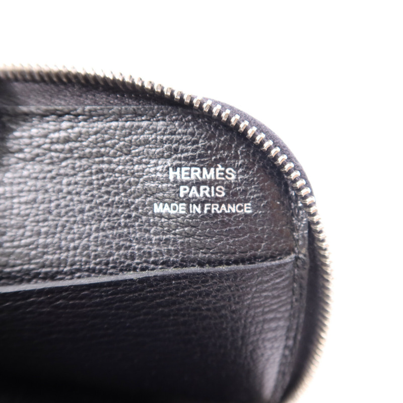HERMES Epsom皮革Wallet銀扣錢包Noir-5