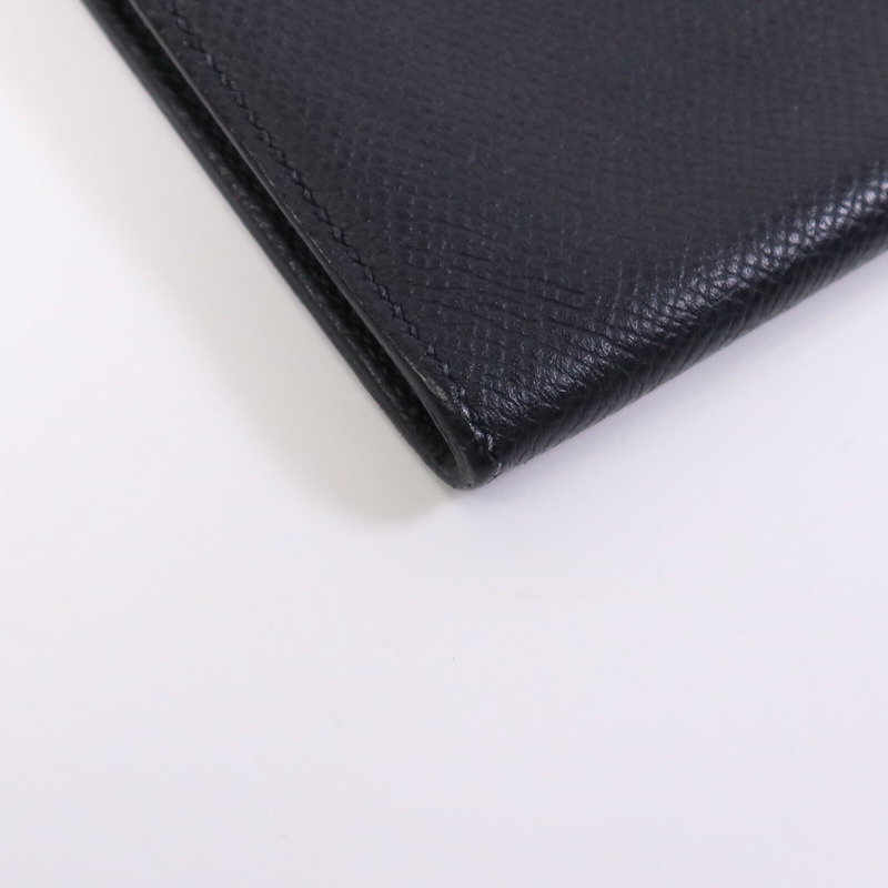 HERMES Epsom皮革Wallet銀扣錢包Noir-9