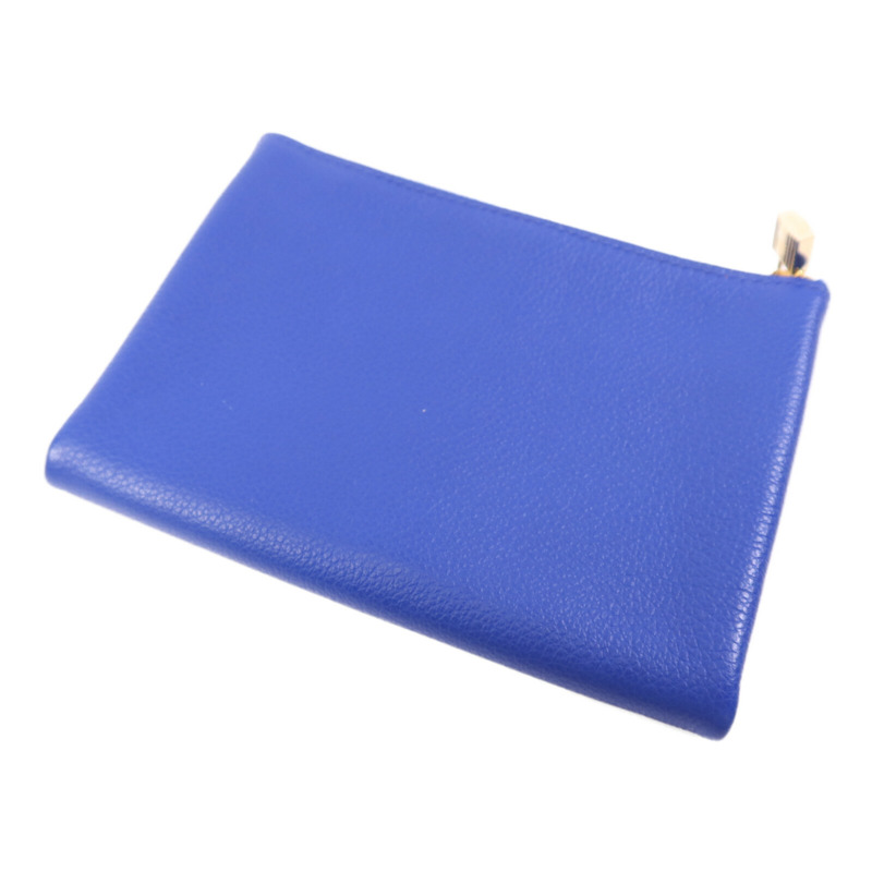 HERMES Evercolor皮革Atout 14 Pouch Card Holder金扣卡片套Bleu Electrique-3