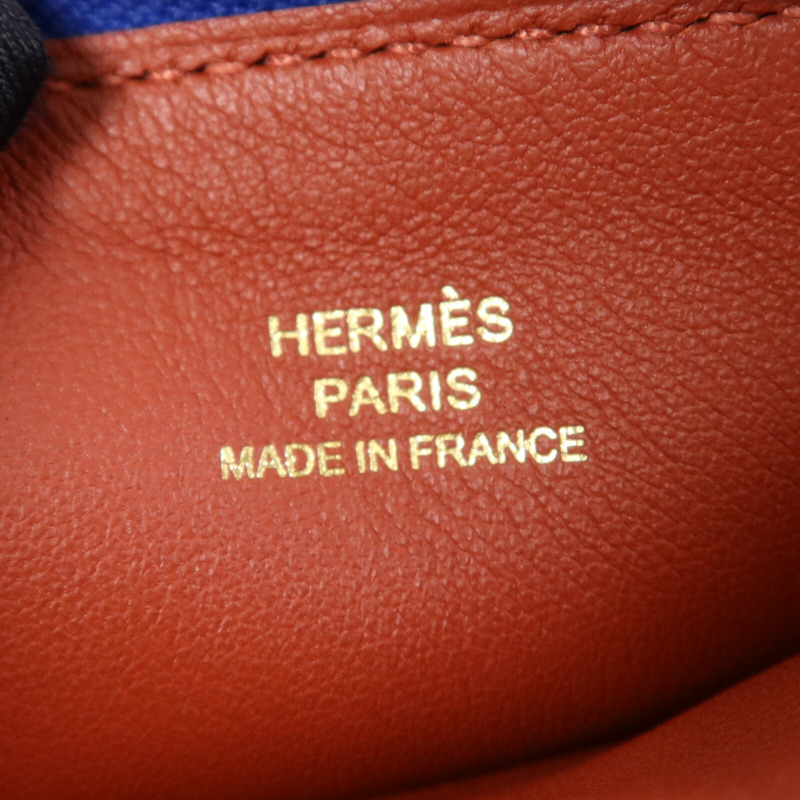 HERMES Evercolor皮革Atout 14 Pouch Card Holder金扣卡片套Bleu Electrique-6