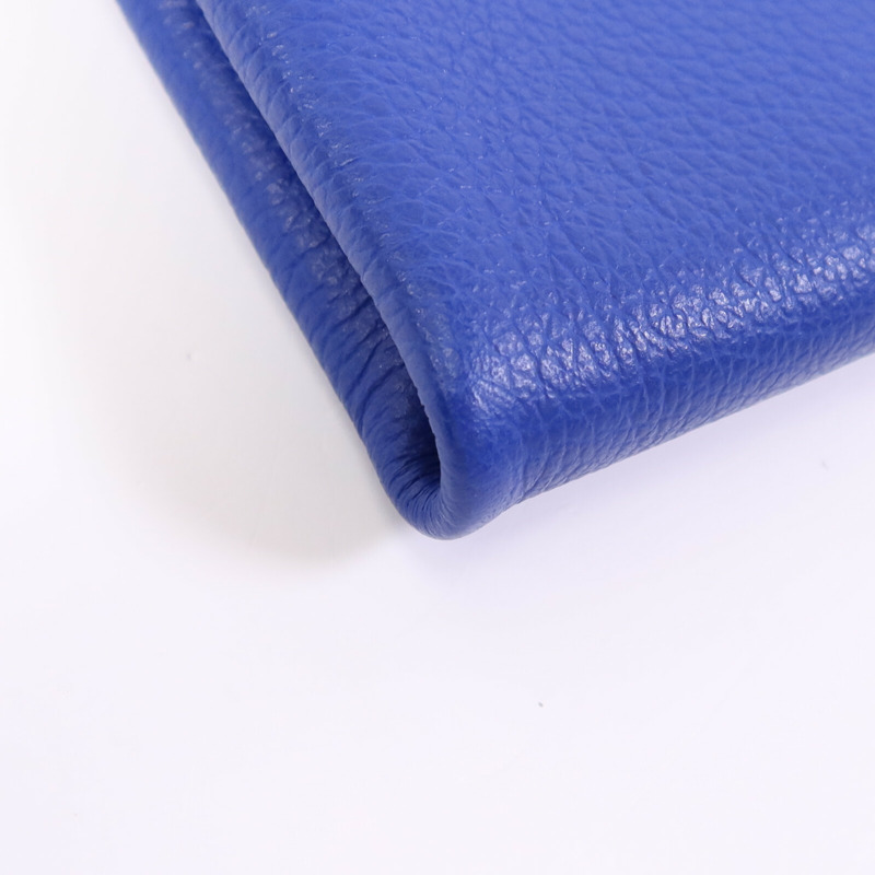 HERMES Evercolor皮革Atout 14 Pouch Card Holder金扣卡片套Bleu Electrique-9