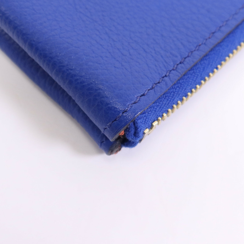 HERMES Evercolor皮革Atout 14 Pouch Card Holder金扣卡片套Bleu Electrique-10