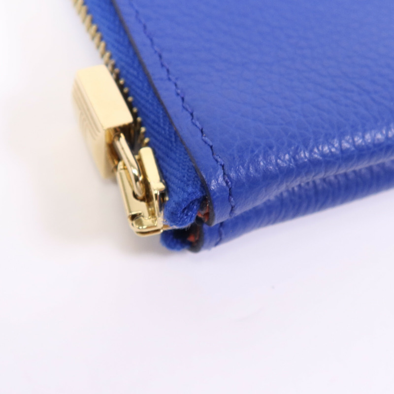 HERMES Evercolor皮革Atout 14 Pouch Card Holder金扣卡片套Bleu Electrique-11