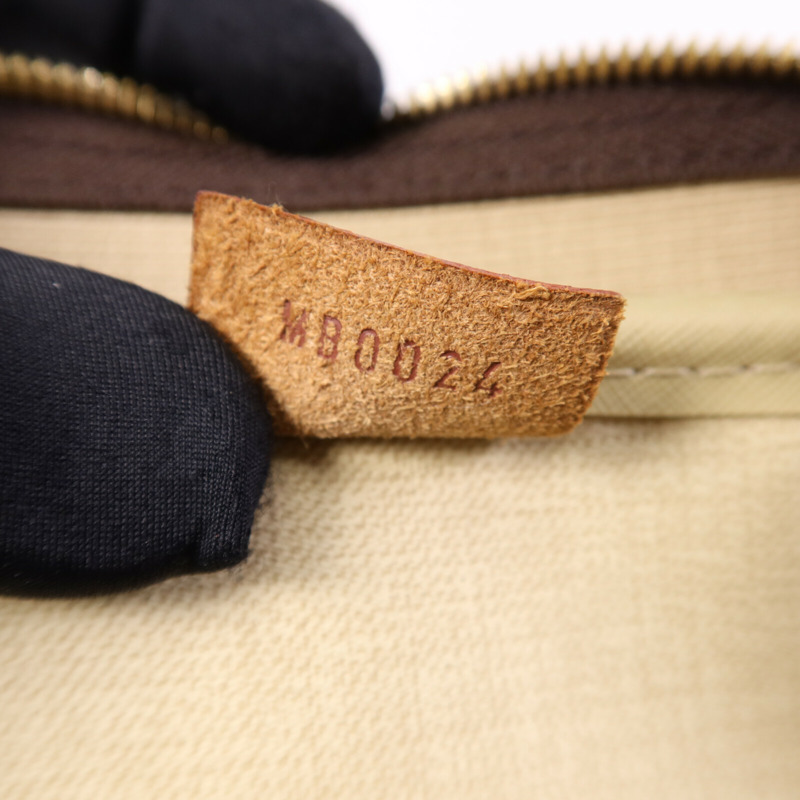 LOUIS VUITTON Monogram Deauville金扣手挽袋棕色-8