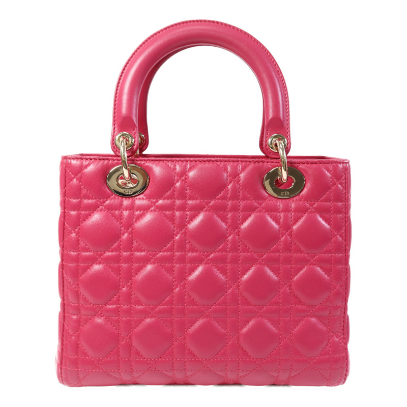 Dior 羊皮皮革Lady Dior Medium金扣手挽肩背兩用袋-1