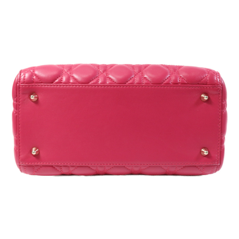 Dior 羊皮皮革Lady Dior Medium金扣手挽肩背兩用袋-3