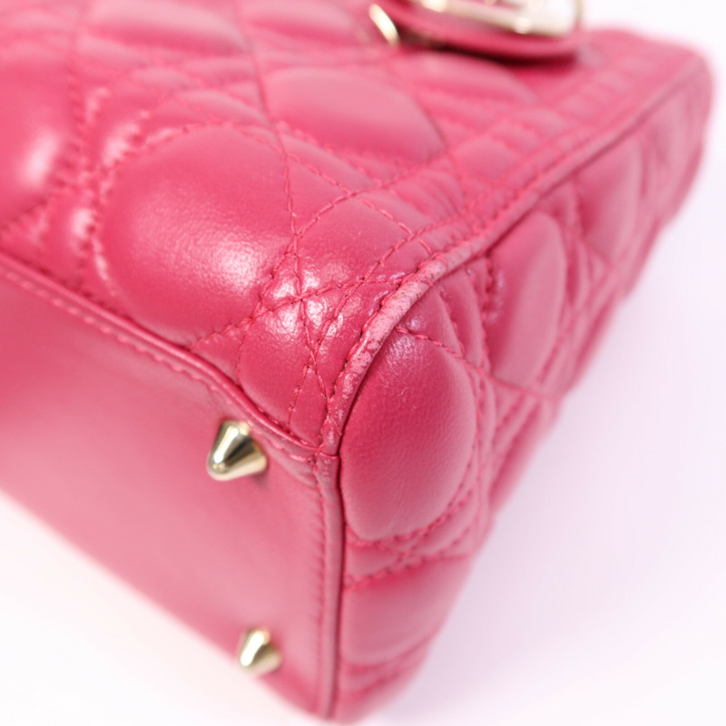 Dior 羊皮皮革Lady Dior Medium金扣手挽肩背兩用袋-11