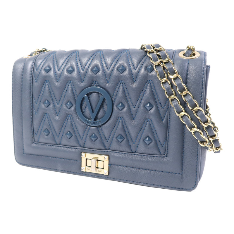 Valentino 牛皮皮革Mario Diamond金扣鏈帶肩背袋-2