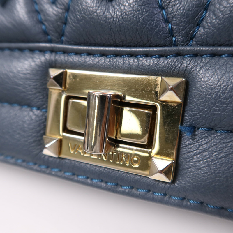 Valentino 牛皮皮革Mario Diamond金扣鏈帶肩背袋-6