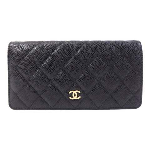 CHANEL 牛皮皮革Wallet金扣長錢包