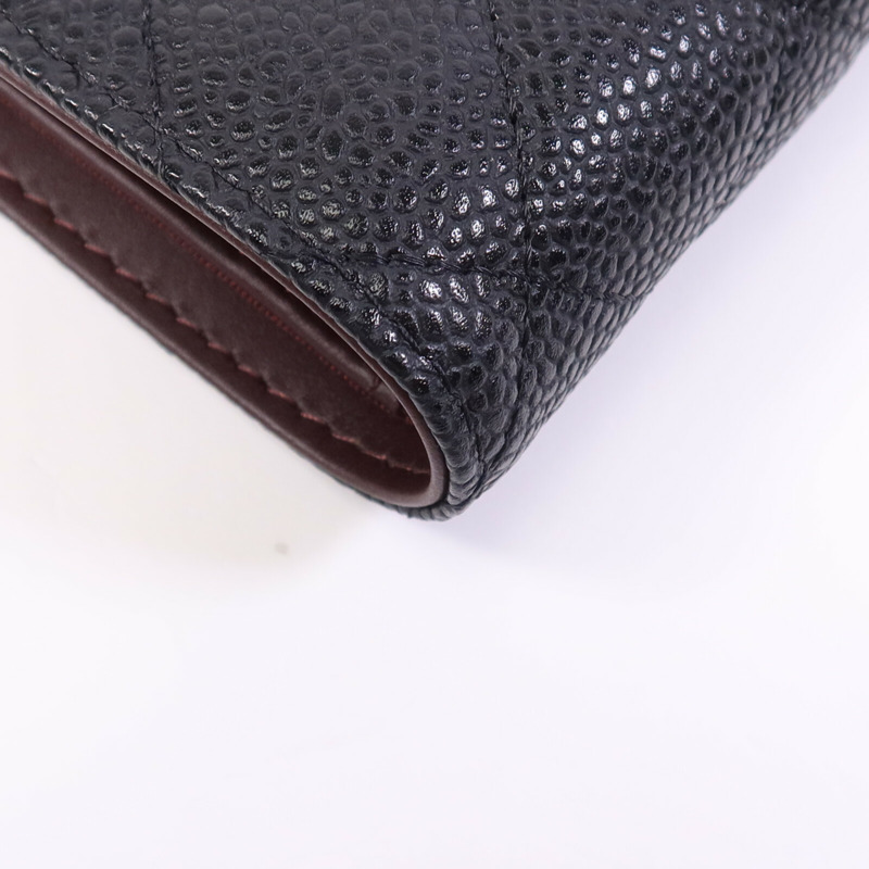 CHANEL 牛皮皮革Wallet金扣長錢包-11