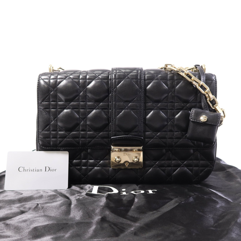 Dior 羊皮皮革Miss Dior金扣鏈帶肩背袋-7